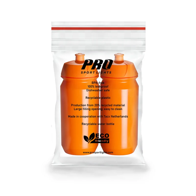 2x Pro Sport Lights Bidons - 500 ml - Oranje