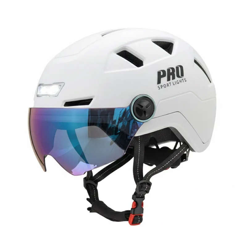 Pro Sport Lights Ice Speed Pedelec Helm Wit – 2 Vizieren & Oorwarmers