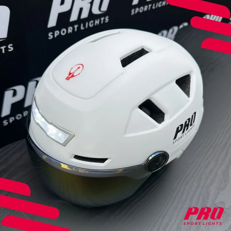 Pro Sport Lights Ice Speed Pedelec Helm Wit – 2 Vizieren & Oorwarmers
