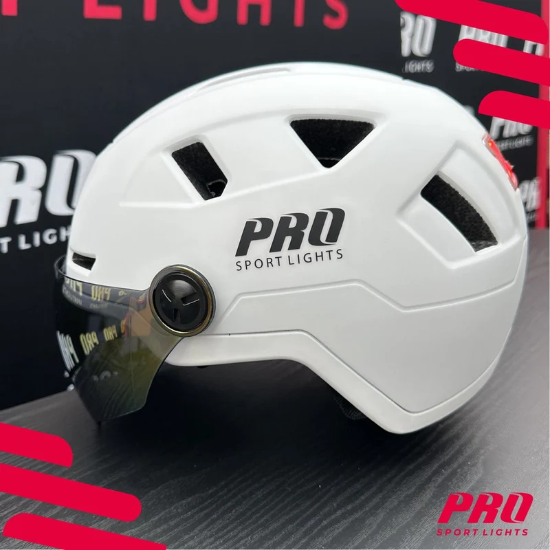Pro Sport Lights Ice Speed Pedelec Helm Wit – 2 Vizieren & Oorwarmers