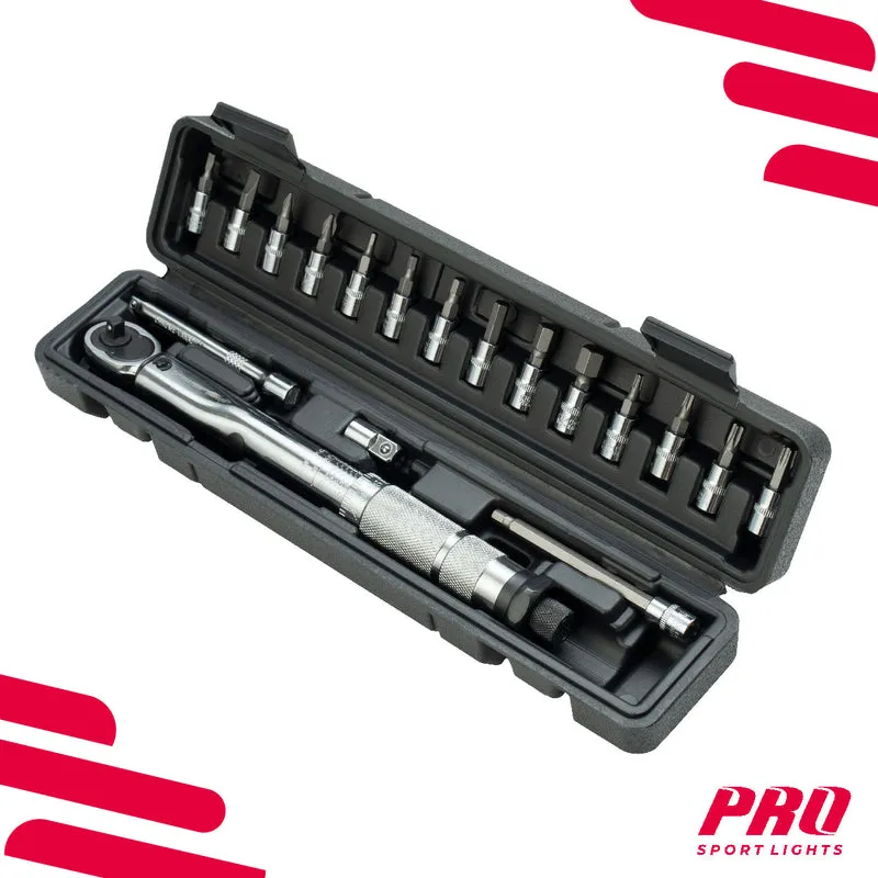 Momentsleutelset Fiets 1/4" Fietsgereedschap Set 14 bits 2-24 Nm