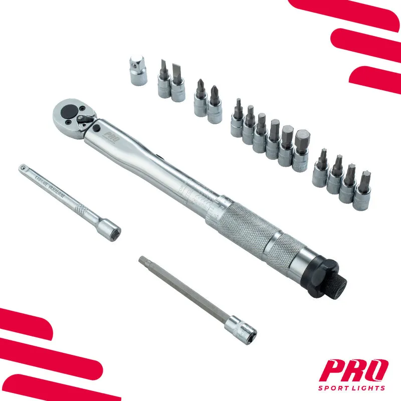Momentsleutelset Fiets 1/4" Fietsgereedschap Set 14 bits 2-24 Nm