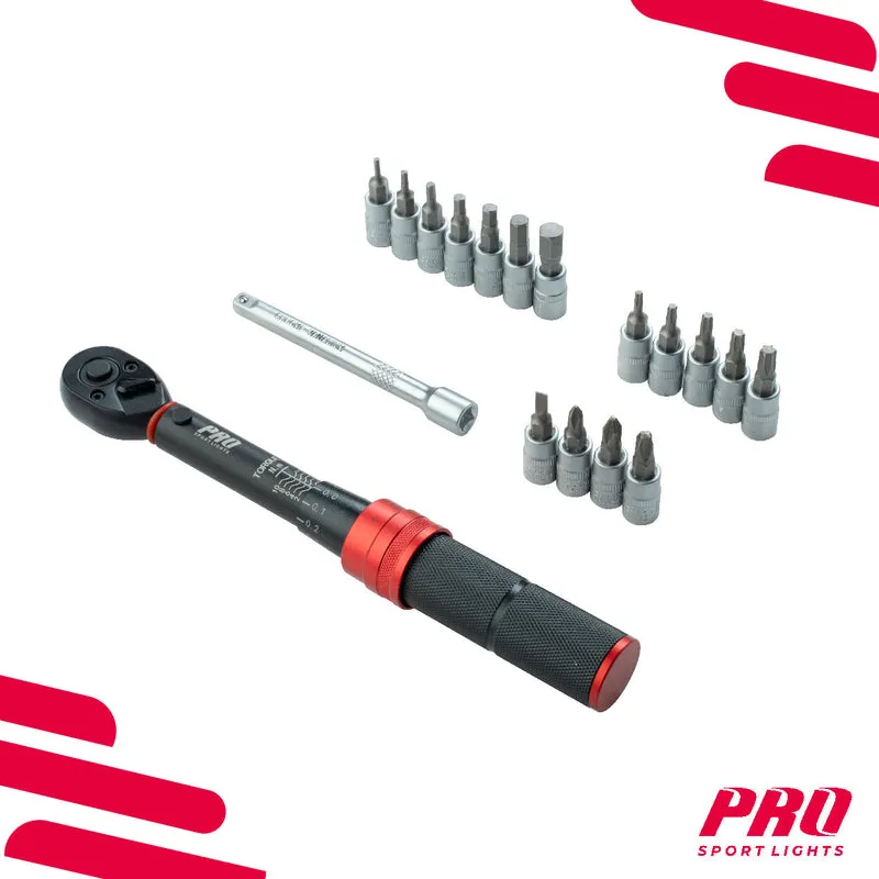 Fietsgereedschap Momentsleutel Fiets 16 bits Compact Pro Sport Lights 1/4" 1-10 Nm