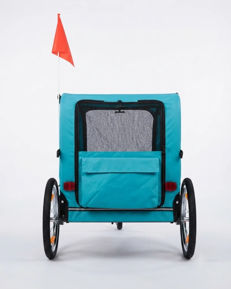 Fietskar Hond Blauw Luxe Hondenfietskar tot 30 KG Opvouwbaar Hondenkar Fiets