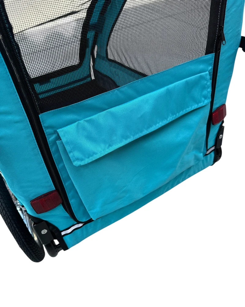 Hondenfietskar Blauw – Stevige Fietskar voor Honden met Reflectoren – Hondenkar tot 30 kg