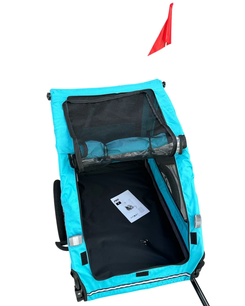 Hondenfietskar Blauw – Stevige Fietskar voor Honden met Reflectoren – Hondenkar tot 30 kg