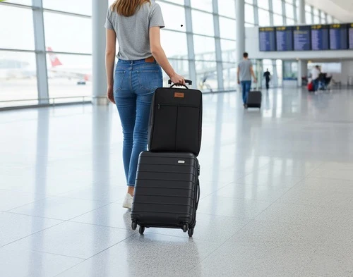 Rugzak 20L Zwart Tas met Laptopvak en Kofferband Reistas
