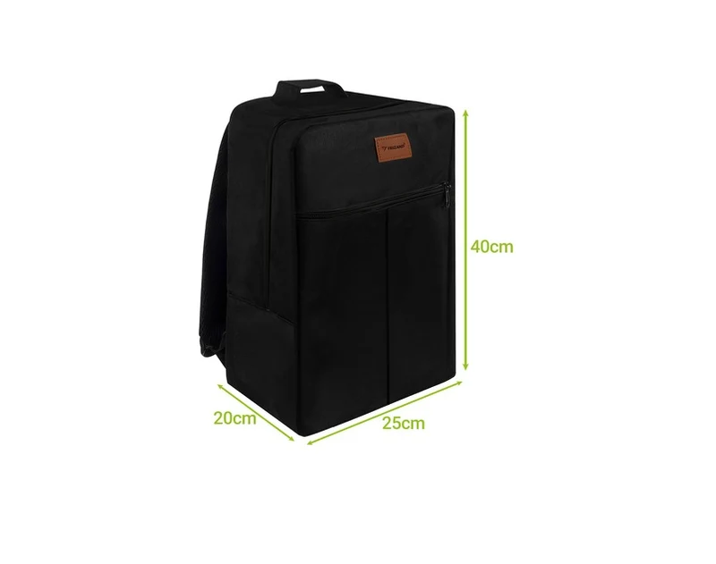 Rugzak 20L Zwart Tas met Laptopvak en Kofferband Reistas