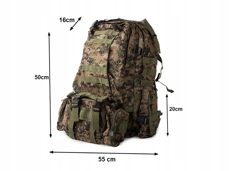 Tactische Survival camouflage rugzak 48,5 Liter Groen