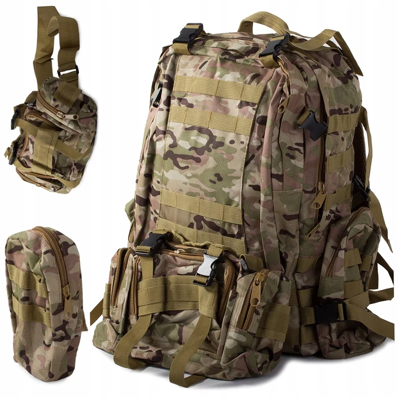 Tactische Survival camouflage rugzak 48,5 Liter Bos