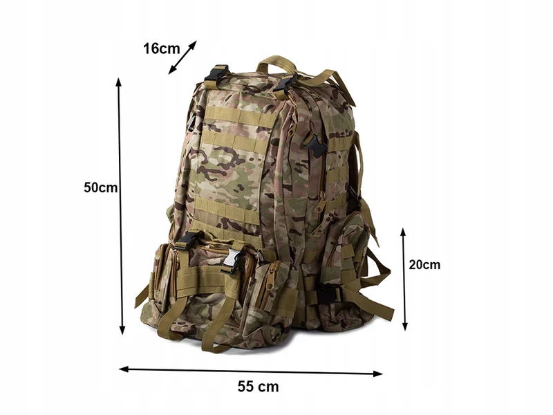 Tactische Survival camouflage rugzak 48,5 Liter Bos