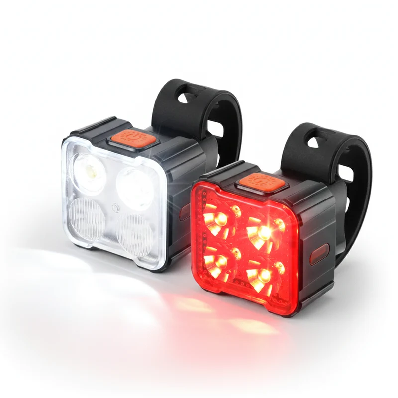 Fietsverlichting set LED 260 en 40 Lumen Voorlicht Achterlicht USB Oplaadbaar