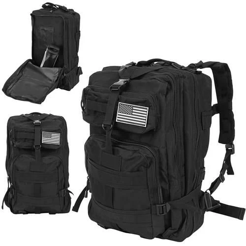 Militaire Rugzak XL Heren Dames 38 Liter Survival Tactische Rugtas - Zwart - Waterdicht