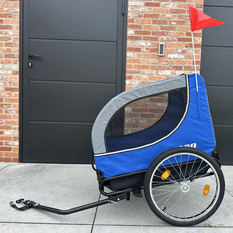 Pro Sport Lights Deluxe Hondenfietskar Grijs – Opvouwbaar, tot 30 kg