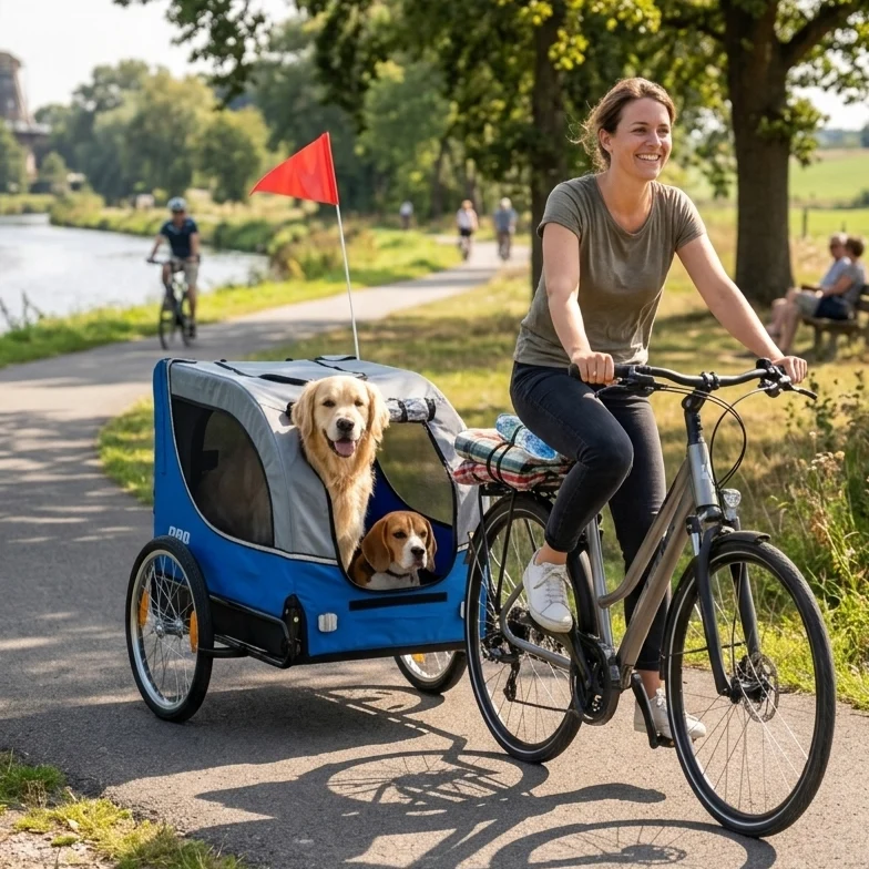 Fietskar Hond Premium Hondenkar Opvouwbaar – Blauw – Waterdicht – Tot 30kg