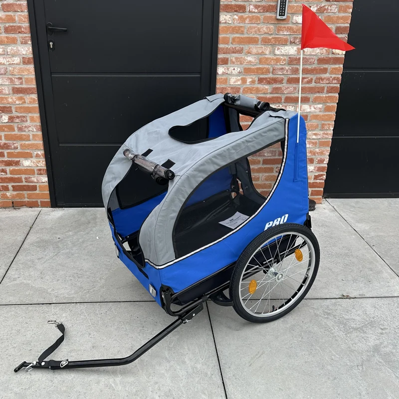 Pro Sport Lights Deluxe Hondenfietskar Grijs – Opvouwbaar, tot 30 kg