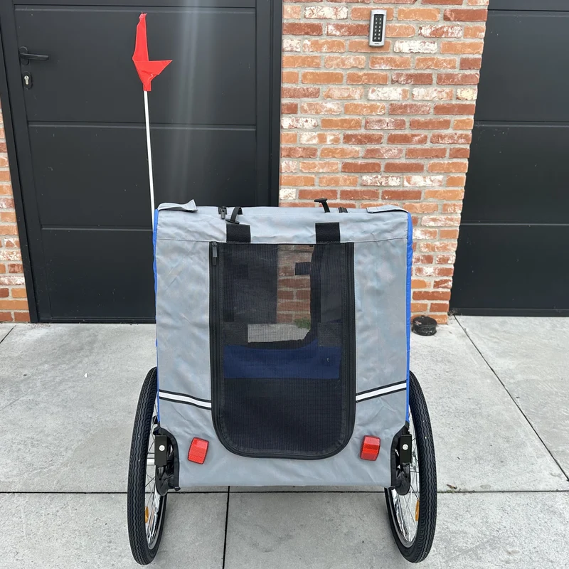 Pro Sport Lights Deluxe Hondenfietskar Grijs – Opvouwbaar, tot 30 kg
