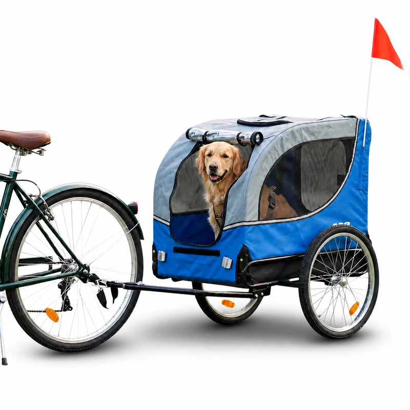 Fietskar Hond Premium Hondenkar Opvouwbaar – Blauw – Waterdicht – Tot 30kg