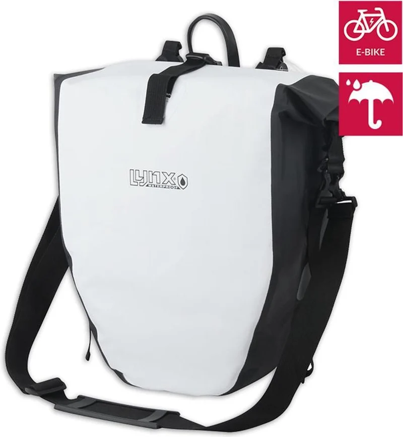 Lynx Waterdichte Fietstas Tarpaulin XL 25 Liter - Wit