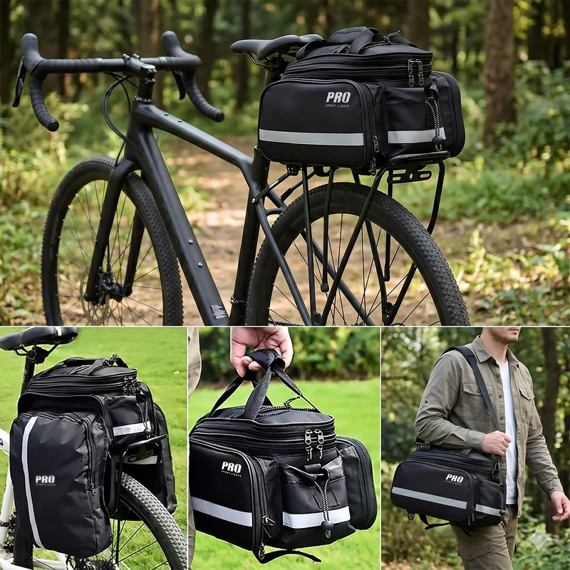 Fietstas Bagagedrager Achter – Uitbreidbaar 8 tot 20 Liter – met Regenhoes - Reflecterend