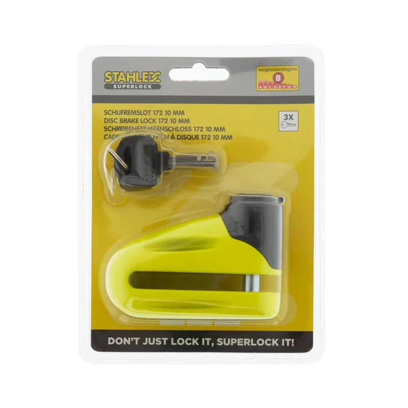 Fietsslot Schrijfremslot Secure 10.0 mm Geel Schijfrem Slot