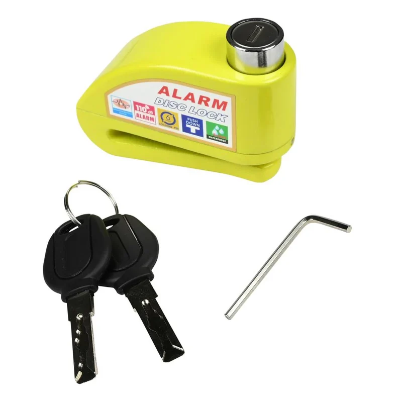 Fietsslot Schijfremslot Met Alarm 7.0 mm Geel