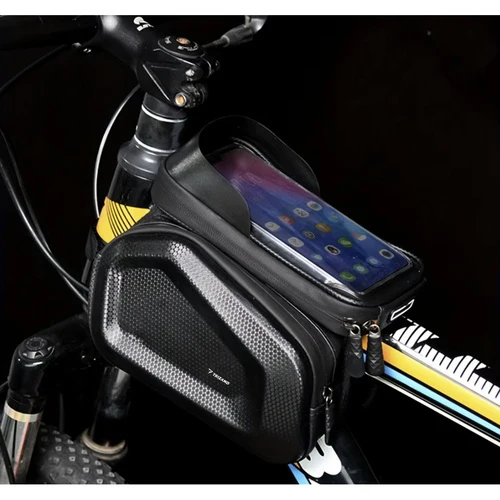 Fietstas Waterdicht Frametas met Telefoonhouder Zwart 2 Liter