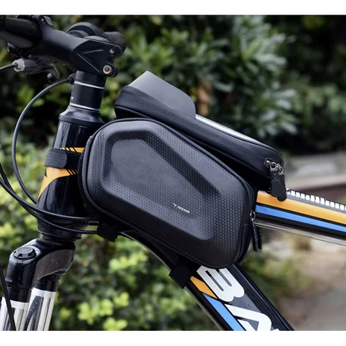 Fietstas Waterdicht Frametas met Telefoonhouder Zwart 2 Liter