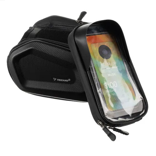 Fietstas Waterdicht Frametas met Telefoonhouder Zwart 2 Liter