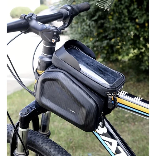 Fietstas Waterdicht Frametas met Telefoonhouder Zwart 2 Liter