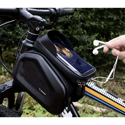 Fietstas Waterdicht Frametas met Telefoonhouder Zwart 2 Liter