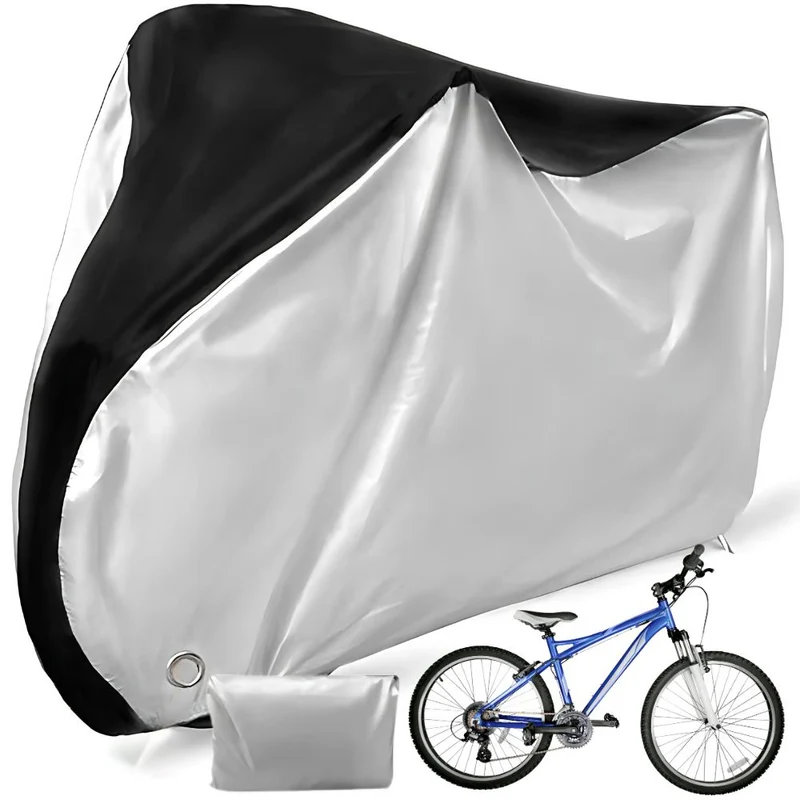 Fietshoes Waterafstotend Beschermhoes Fiets Motor Scooter 200x110 cm Zilver/Zwart