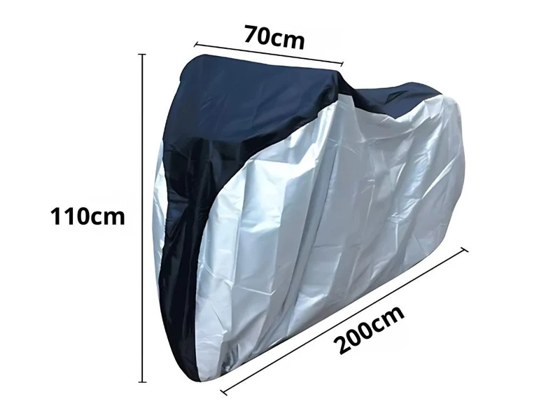 Fietshoes Waterafstotend Beschermhoes Fiets Motor Scooter 200x110 cm Zilver/Zwart