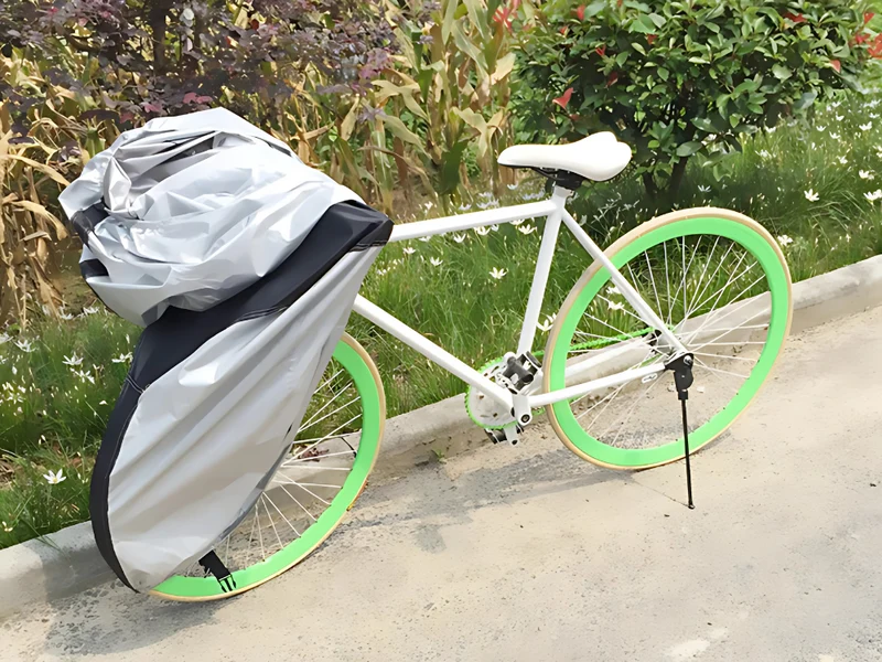 Fietshoes Waterafstotend Beschermhoes Fiets Motor Scooter 200x110 cm Zilver/Zwart