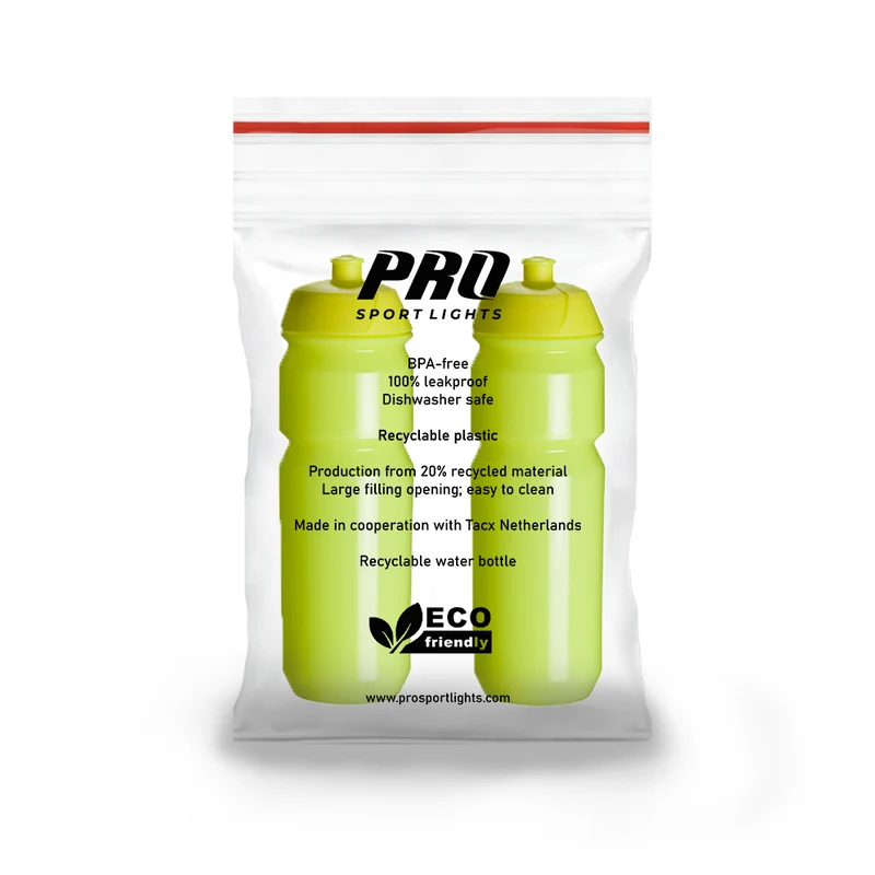 2 x Pro Sport Lights Bidon - 750 ml - Fluogeel
