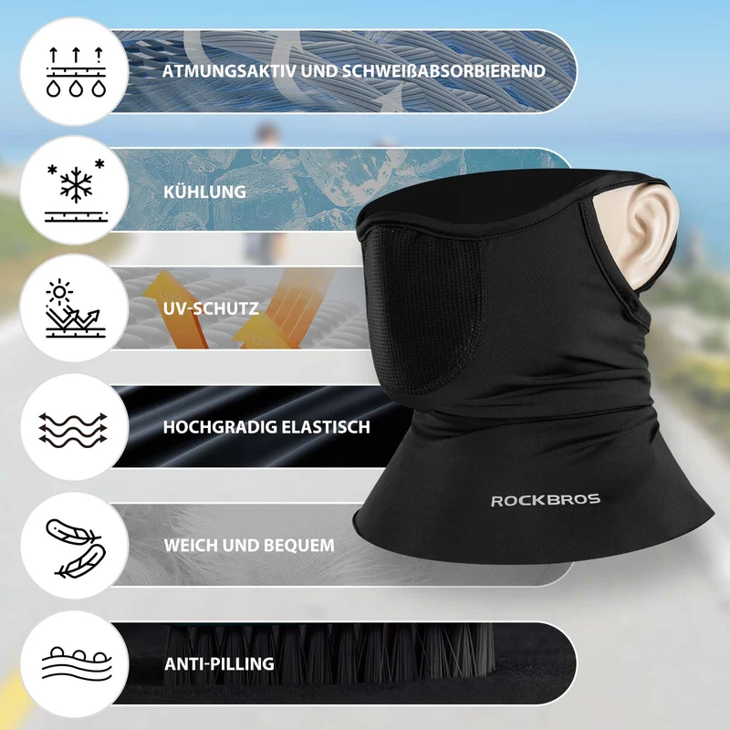 ROCKBROS Balaclavas Multifunktion Atmungsaktiv Gesichtsbedeckung Unisex