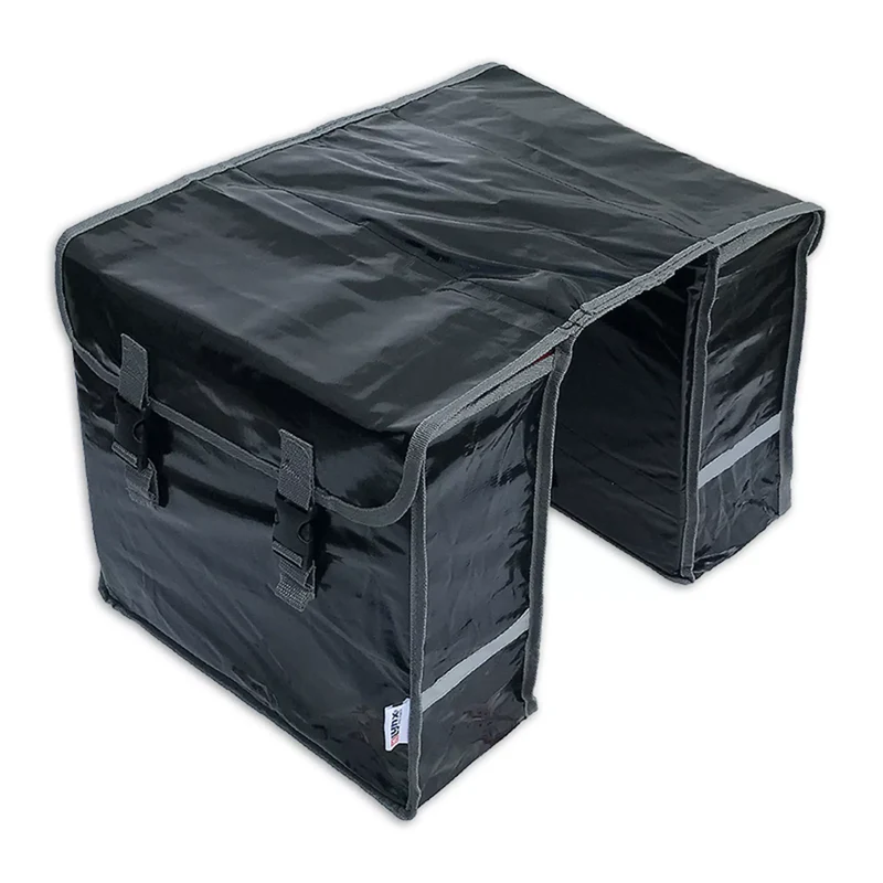 Dubbele Fietstas Zwart - 32 Liter met reflectoren