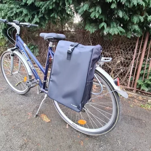 Fietstas Enkel 15 tot 20 Liter met Schouderriem Zwart Reflectoren Waterdicht