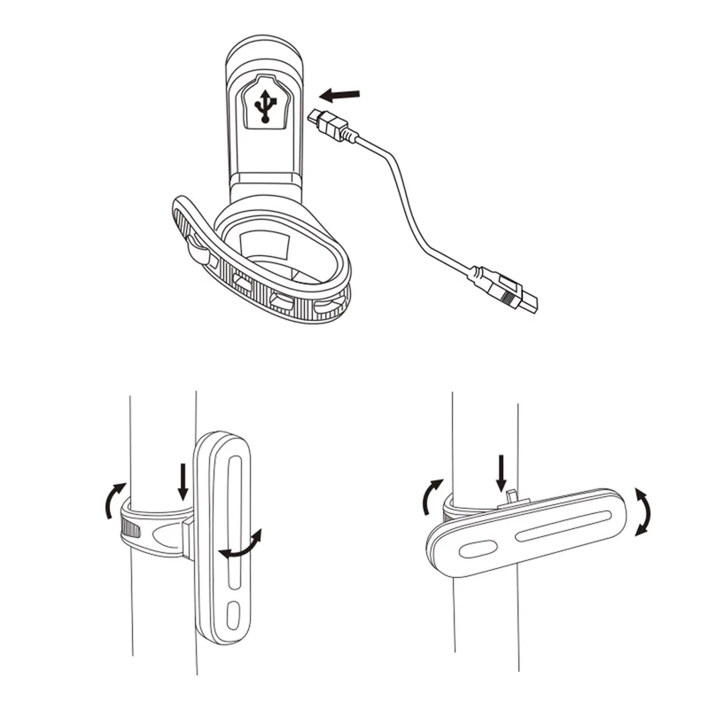 Fietsverlichting Achterlicht 100 Lumen Verlichting Fiets Rood USB Oplaadbaar