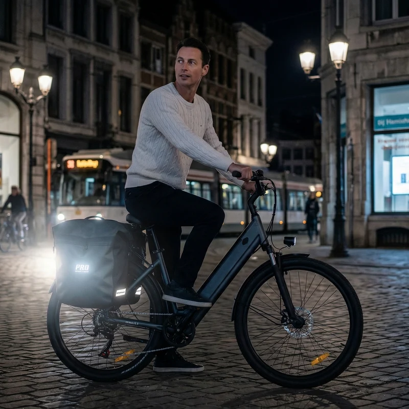 Pro Sport Lights Dubbele Fietstas 54 Liter – Waterdicht, Zwart