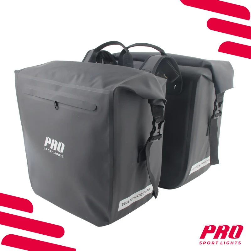 Pro Sport Lights Dubbele Fietstas 54 Liter – Waterdicht, Zwart