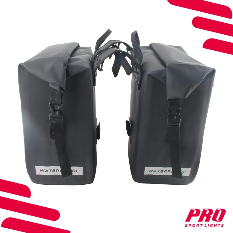 Pro Sport Lights Dubbele Fietstas 54 Liter – Waterdicht, Zwart