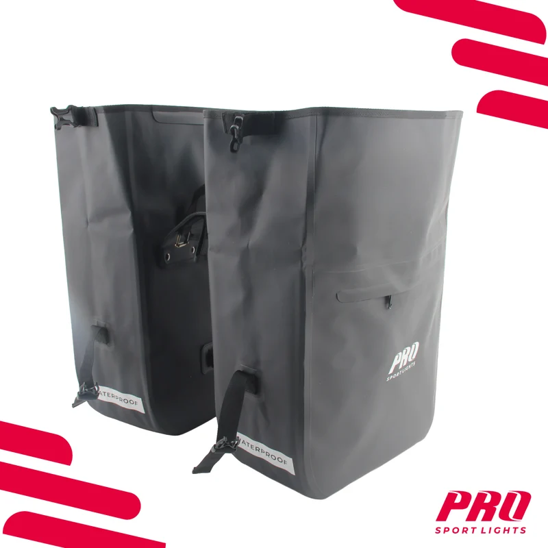 Pro Sport Lights Dubbele Fietstas 54 Liter – Waterdicht, Zwart
