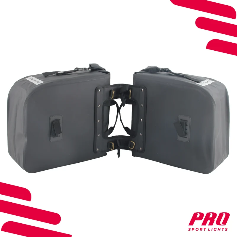 Pro Sport Lights Dubbele Fietstas 54 Liter – Waterdicht, Zwart