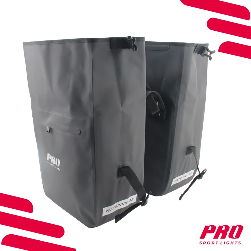 Pro Sport Lights Dubbele Fietstas 54 Liter – Waterdicht, Zwart