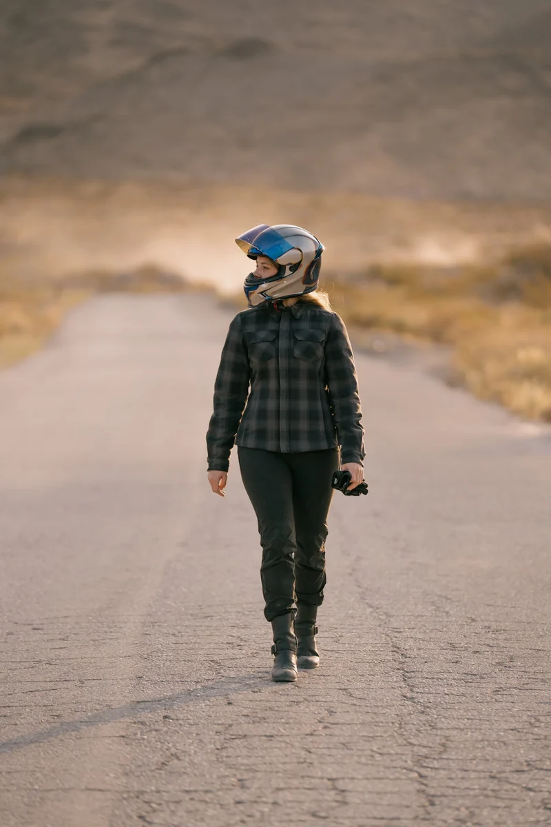 Icon Women's Fallblock Armored Motorcycle Flannel Shirt