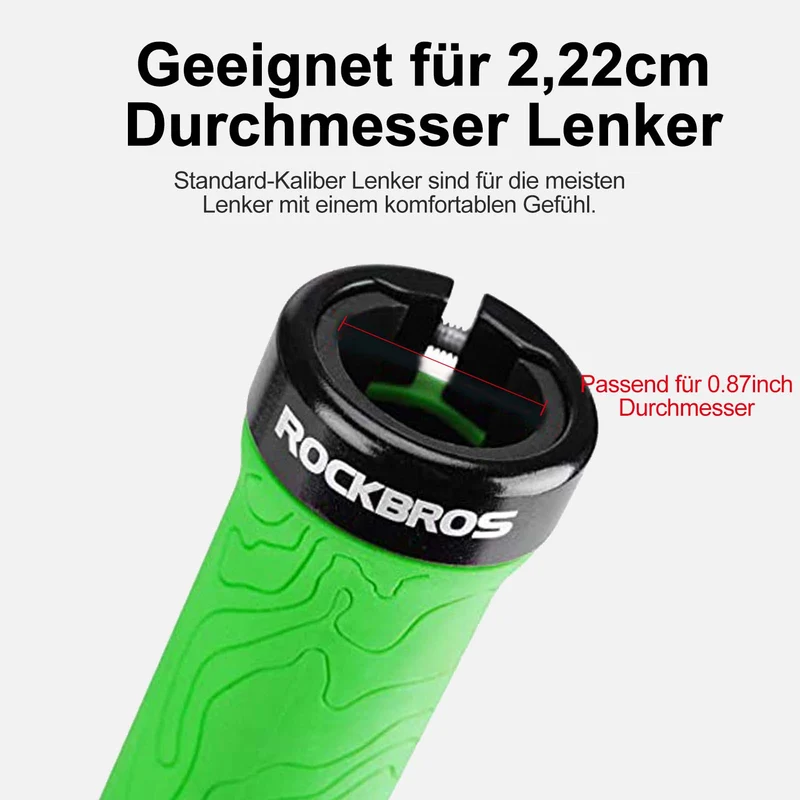 ROCKBROS Ultra-Leicht Fahrradgriffe aus Gummi mit Aluminium Lock-on Design