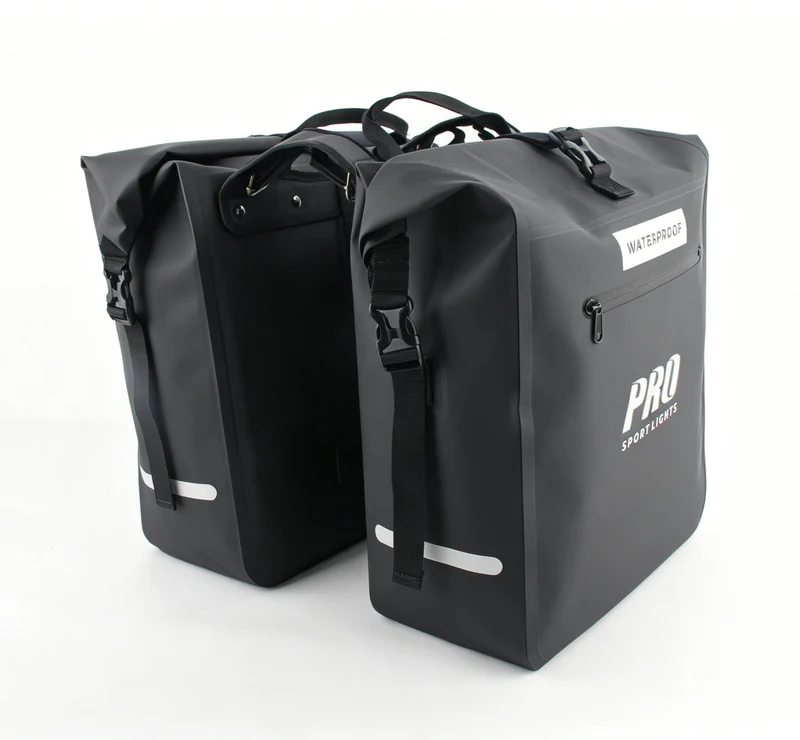 Pro Sport Lights Dubbele Fietstas 56 Liter – Waterdicht, Zwart