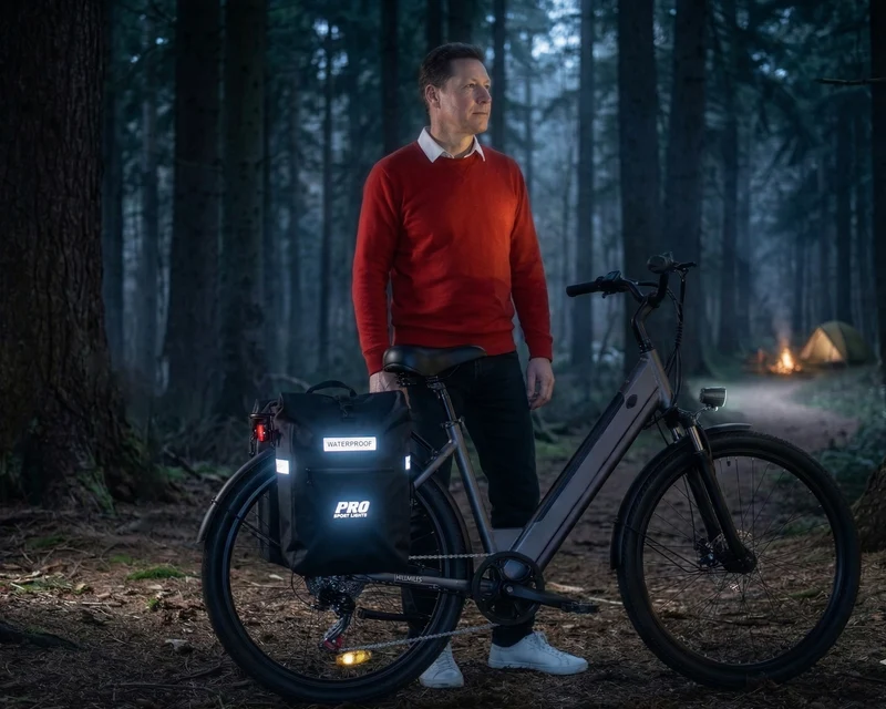 Pro Sport Lights Dubbele Fietstas 56 Liter – Waterdicht, Zwart