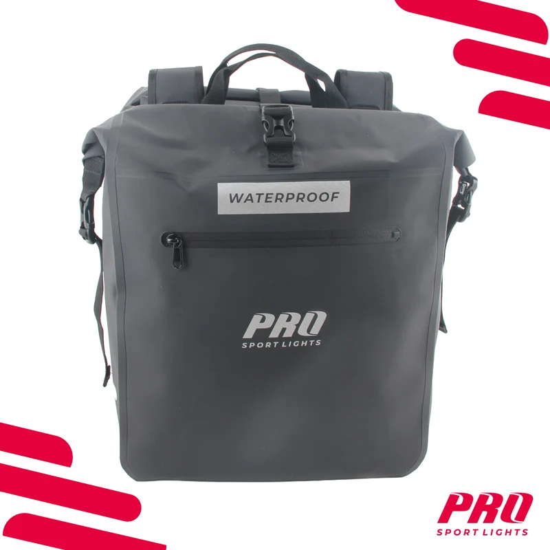 Pro Sport Lights Dubbele Fietstas 56 Liter – Waterdicht, Zwart